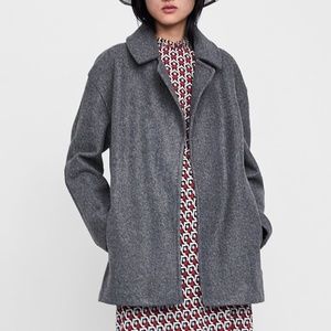 NWT ZARA WIDE LAPEL COAT